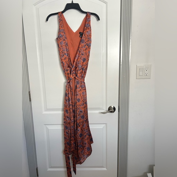 Club Monaco Floral Printed Wrap Dress size 2 boho feminine lightweight summer - Picture 4 of 12